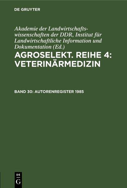Produktbild: Autorenregister 1985