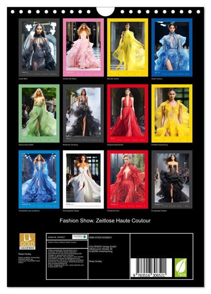Produktbild: Fashion Show. Zeitlose Haute Coutour (Wandkalender 2026 DIN A4 hoch), CALVENDO Monatskalender