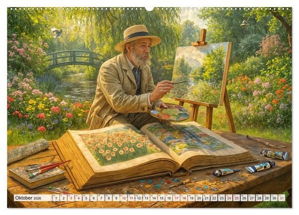 Produktbild: Magische Welt der B&uuml;cher - Fantastische Abenteuer zwischen den Seiten (hochwertiger Premium Wandkalender 2026 DIN A2 quer), Kunstdruck in Hochglanz