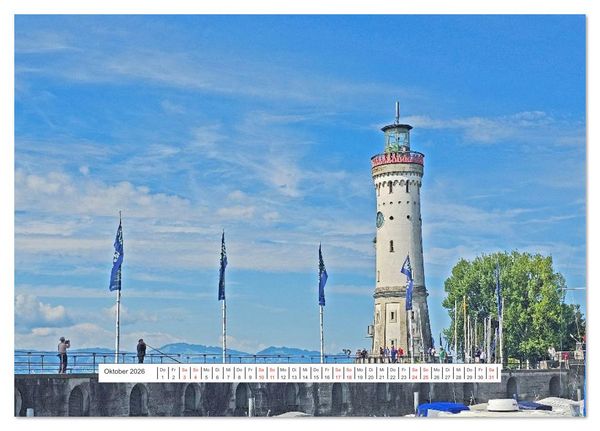 Produktbild: Bodenseeradweg - MIt dem Fahrrad rund um den Bodensee (Tischkalender 2026 DIN A5 quer), CALVENDO Monatskalender