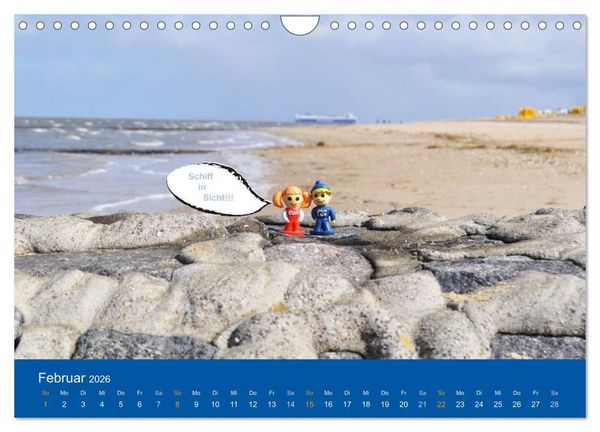 Produktbild: An der Waterkant mit Jan Cux und Cuxi (Wandkalender 2026 DIN A4 quer), CALVENDO Monatskalender