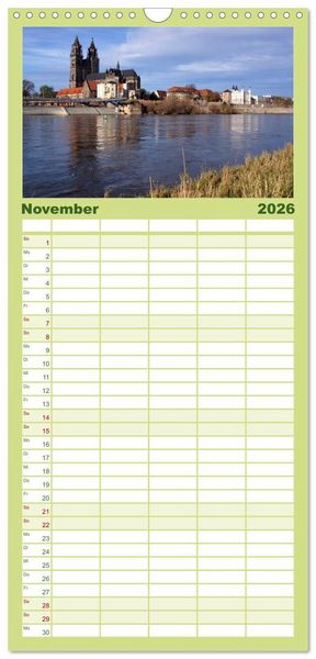 Produktbild: Familienplaner 2026 - Mein Magdeburg 2026 mit 5 Spalten (Wandkalender, 21 x 45 cm) CALVENDO
