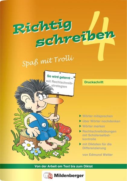 Produktbild: Richtig schreiben &ndash; Spa&szlig; mit Trolli, 4. Schuljahr, Druckschrift