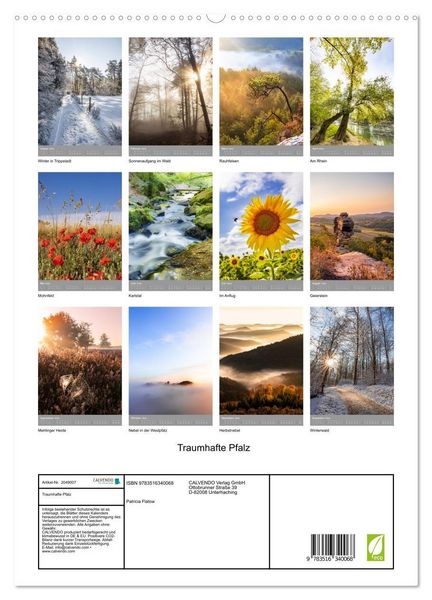 Produktbild: Traumhafte Pfalz (hochwertiger Premium Wandkalender 2026 DIN A2 hoch), Kunstdruck in Hochglanz