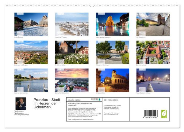 Produktbild: Prenzlau - Stadt im Herzen der Uckermark (hochwertiger Premium Wandkalender 2026 DIN A2 quer), Kunstdruck in Hochglanz