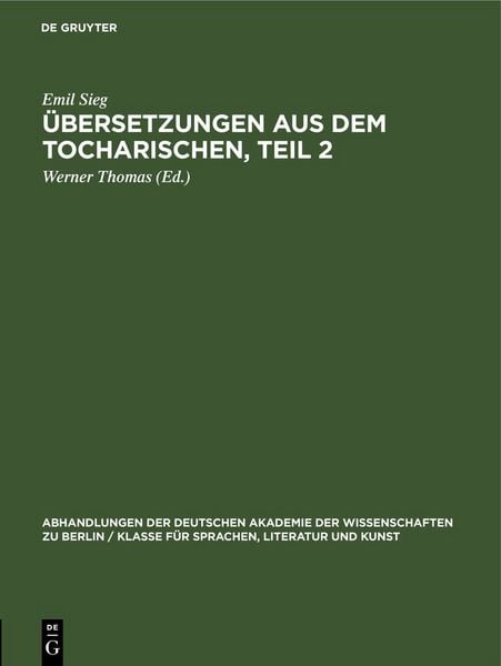 Produktbild: &Uuml;bersetzungen aus dem Tocharischen, Teil 2
