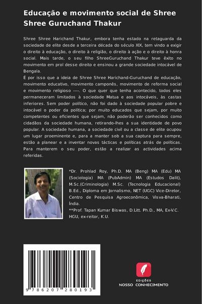 Produktbild: Educa&ccedil;&atilde;o e movimento social de Shree Shree Guruchand Thakur