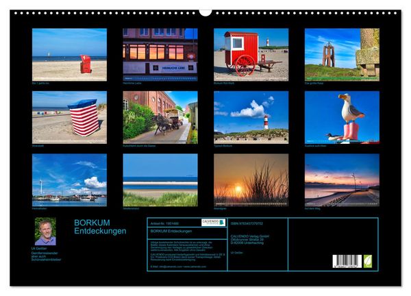 Produktbild: BORKUM Entdeckungen (Wandkalender 2026 DIN A2 quer), CALVENDO Monatskalender