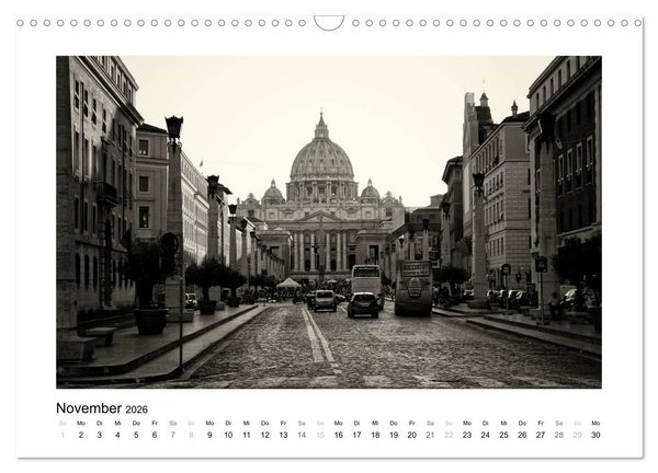 Produktbild: Rom in schwarz - weiss (Wandkalender 2026 DIN A3 quer), CALVENDO Monatskalender