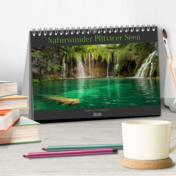 Produktbild: Naturwunder Plitvicer Seen (Tischkalender 2026 DIN A5 quer), CALVENDO Monatskalender