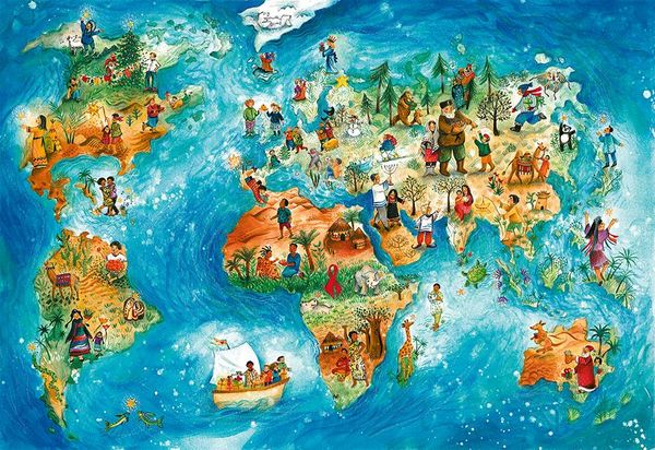 Weihnachten in aller Welt. Ein Poster-Adventskalender zum Vorlesen und Ausschneiden
