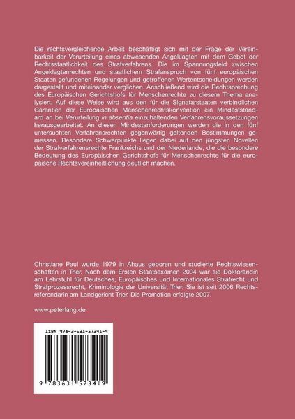 Produktbild: Das Abwesenheitsverfahren als rechtsstaatliches Problem