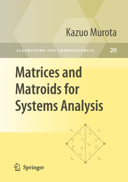 Produktbild: Matrices and Matroids for Systems Analysis