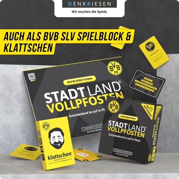 DENKRIESEN - STADT LAND VOLLPFOSTEN® - Das Kartenspiel - BVB EDITION - "Entscheidend ist auf'm Platz."