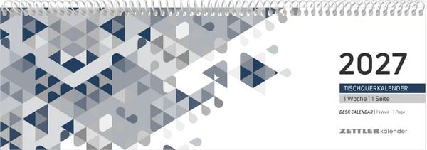 Produktbild: ZETTLER Tischquerkalender 1W/1S blau 2027