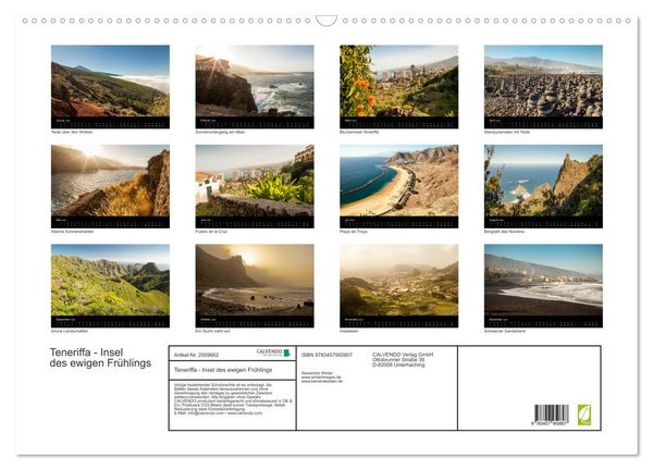Produktbild: Teneriffa - Insel des ewigen Fr&uuml;hlings (Wandkalender 2026 DIN A2 quer), CALVENDO Monatskalender