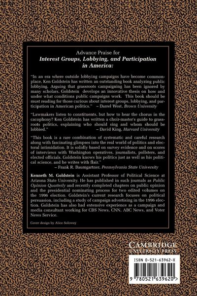 Produktbild: Interest Groups, Lobbying and Participation in America