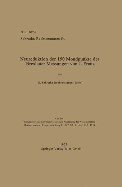 Produktbild: Neureduktion der 150 Mondpunkte der Breslauer Messungen von J. Franz