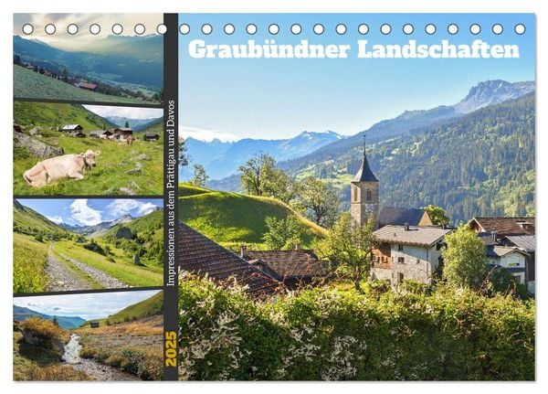 Graubündner Landschaften (Tischkalender 2025 DIN A5 quer), CALVENDO Monatskalender