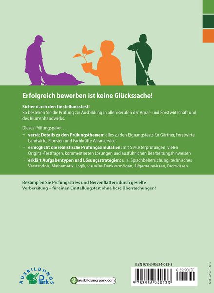 Produktbild: Der Einstellungstest/Eignungstest zur Ausbildung: G&auml;rtner, Forstwirt, Landwirt, Florist und Fachkraft Agrarservice