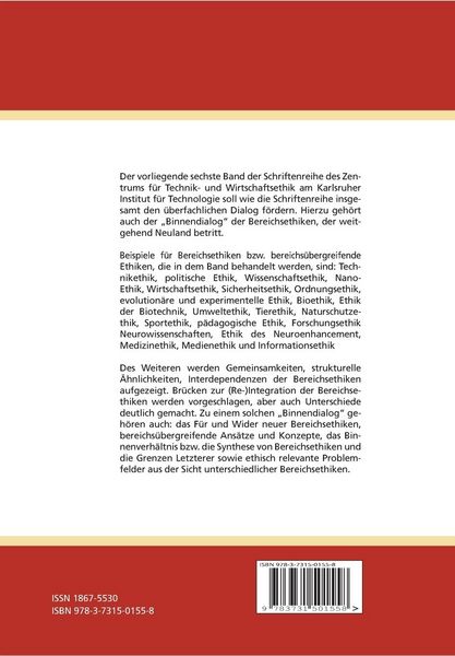 Produktbild: Bereichsethiken im interdisziplin&auml;ren Dialog
