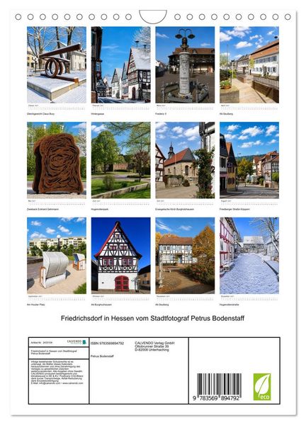 Produktbild: Friedrichsdorf in Hessen vom Stadtfotograf Petrus Bodenstaff (Wandkalender 2027 DIN A4 hoch), CALVENDO Monatskalender