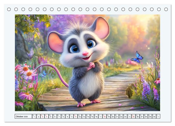 Produktbild: Oh, Possums! Cartoon-Abenteuer mit lustigen Beutelratten (Tischkalender 2026 DIN A5 quer), CALVENDO Monatskalender