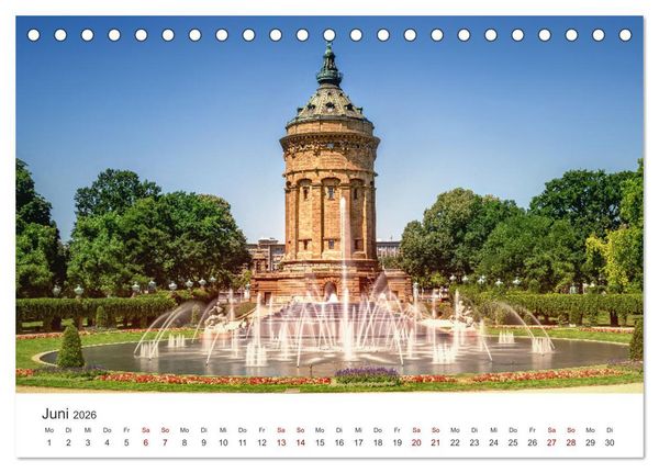 Produktbild: Der Mannheimer Wasserturm (Tischkalender 2026 DIN A5 quer), CALVENDO Monatskalender
