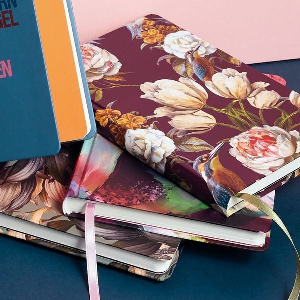 Produktbild: Notizbuch A5 Hardcover Eisvogel bordeaux