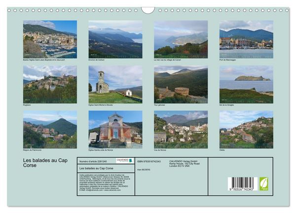 Produktbild: Les balades au Cap Corse (Calendrier mural 2026 DIN A3 vertical), CALVENDO calendrier mensuel