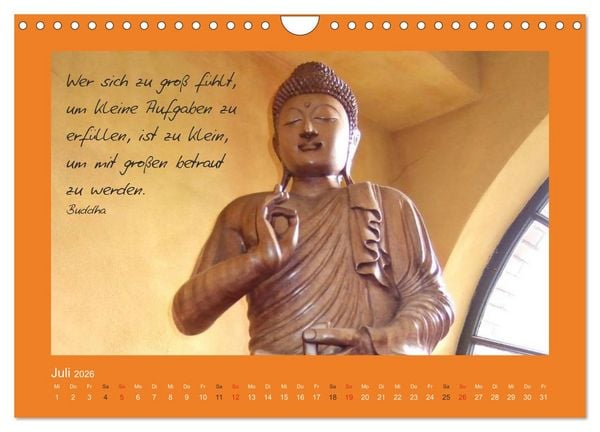 Produktbild: Buddha & Zitate (Wandkalender 2026 DIN A4 quer), CALVENDO Monatskalender