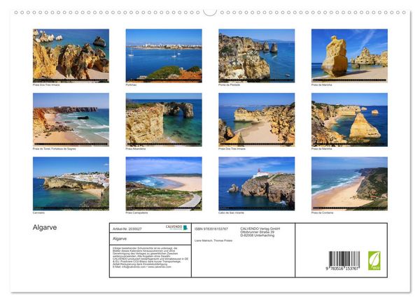Produktbild: Algarve (hochwertiger Premium Wandkalender 2026 DIN A2 quer), Kunstdruck in Hochglanz
