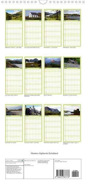 Produktbild: Familienplaner Western Highlands - Schottland (Wandkalender 2022 , 21 cm x 45 cm, hoch)