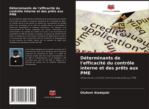 Produktbild: D&eacute;terminants de l'efficacit&eacute; du contr&ocirc;le interne et des pr&ecirc;ts aux PME