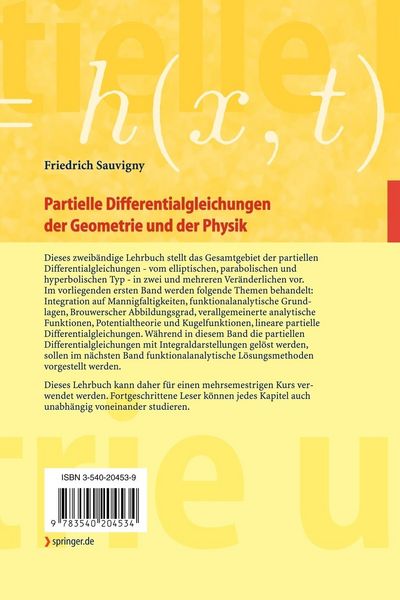 Produktbild: Partielle Differentialgleichungen der Geometrie und der Physik 1