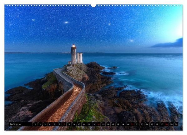 Produktbild: Leuchtt&uuml;rme - an Europas K&uuml;sten (Wandkalender 2026 DIN A2 quer), CALVENDO Monatskalender