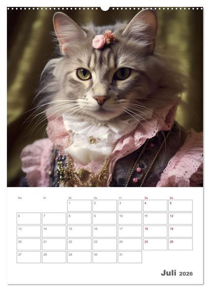 Produktbild: Royale Katzen Portraits (Wandkalender 2026 DIN A2 hoch), CALVENDO Monatskalender