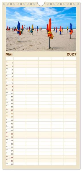 Produktbild: Familienplaner 2027 - Normandie - Frankreichs wundersch&ouml;ner Norden mit 5 Spalten (Wandkalender, 21 x 45 cm) CALVENDO