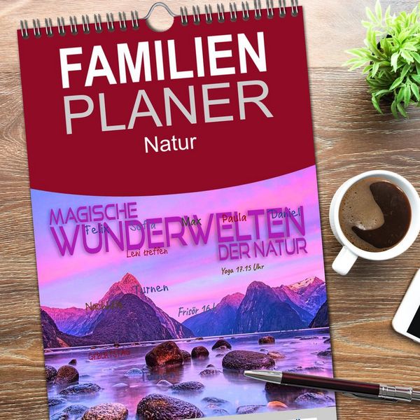 Produktbild: Familienplaner 2026 - Magische Wunderwelten der Natur mit 5 Spalten (Wandkalender, 21 x 45 cm) CALVENDO