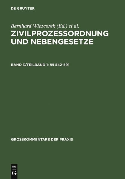 Produktbild: Zivilprozessordnung und Nebengesetze / &sect;&sect; 542-591