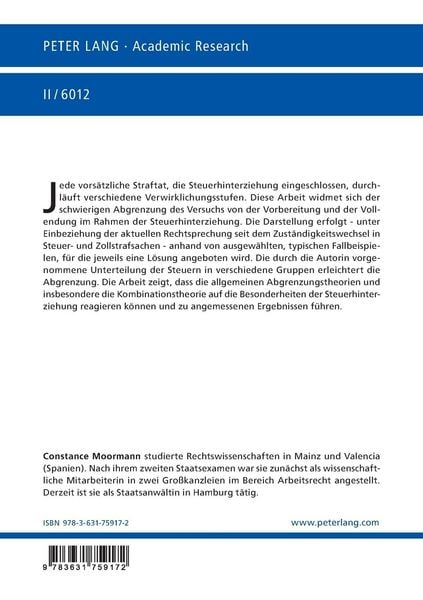 Produktbild: Verwirklichungsstufen der Steuerhinterziehung