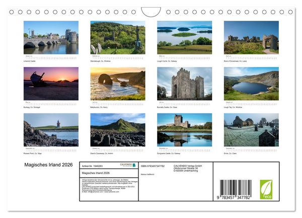 Produktbild: Magisches Irland 2026 (Wandkalender 2026 DIN A4 quer), CALVENDO Monatskalender