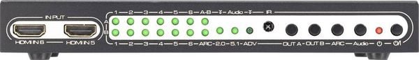 Produktbild: SpeaKa Professional 6 Port HDMI-Matrix-Switch mit Picture in Picture-Funktion, mit Fernbedienung UHD 4K @ 60 Hz