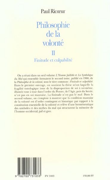 Produktbild: Philosophie de la volont&eacute; t.2