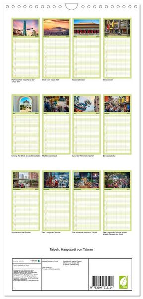 Produktbild: Familienplaner 2027 - Taipeh, Hauptstadt von Taiwan mit 5 Spalten (Wandkalender, 21 x 45 cm) CALVENDO