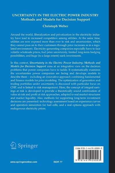 Produktbild: Uncertainty in the Electric Power Industry