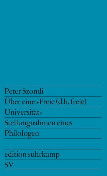 Produktbild: &Uuml;ber eine &raquo;Freie (d.h. freie) Universit&auml;t&laquo;
