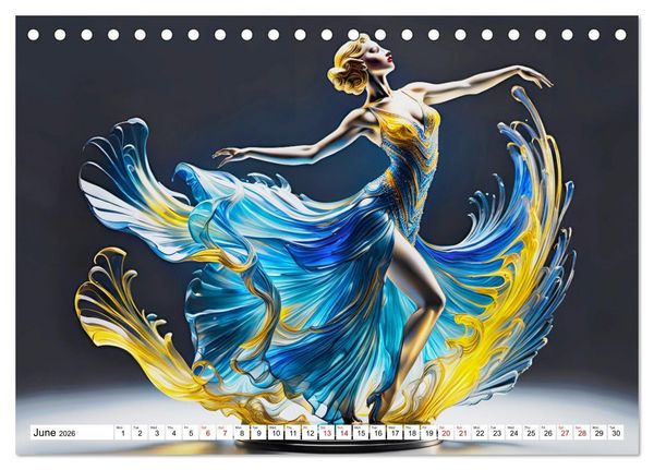 Produktbild: Elegant dancers (Desk Calendar 2026 DIN A5 landscape), CALVENDO 12 Month DeskCalendar