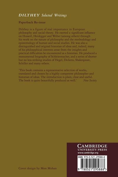 Produktbild: Dilthey Selected Writings