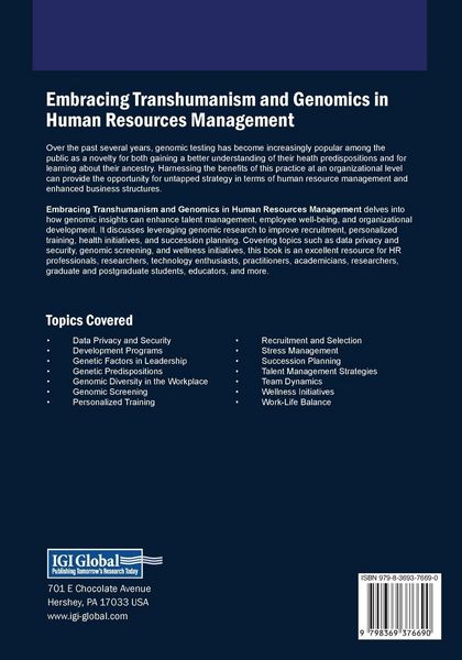 Produktbild: Embracing Transhumanism and Genomics in Human Resources Management